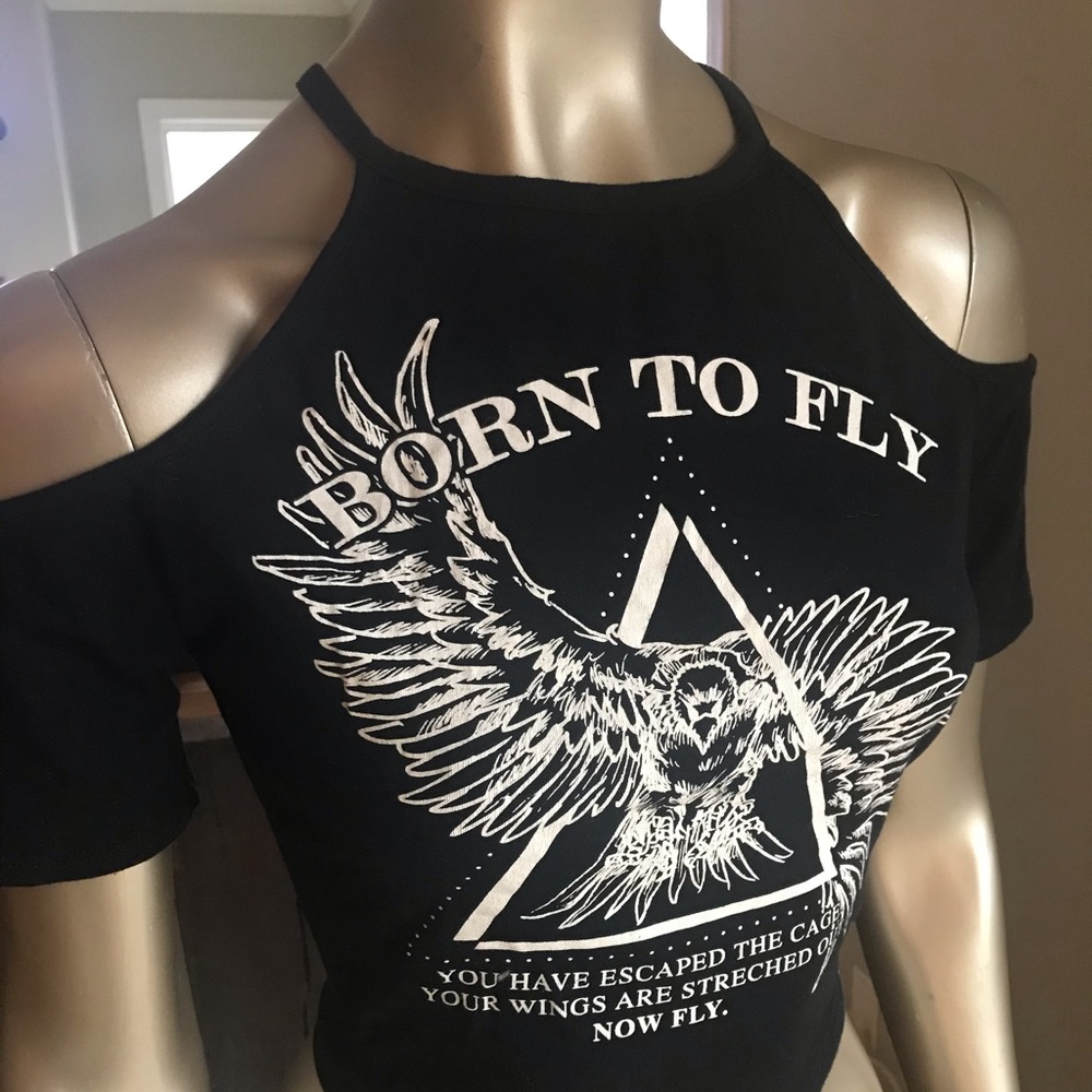 Black cutout crop top